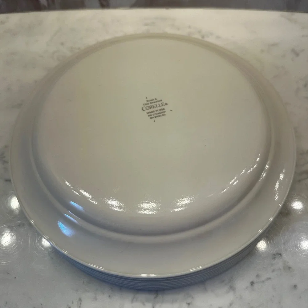 Corelle Coastal Breeze Lunch Salad Plates Set of 8 Blue Green Wheat USA Retired